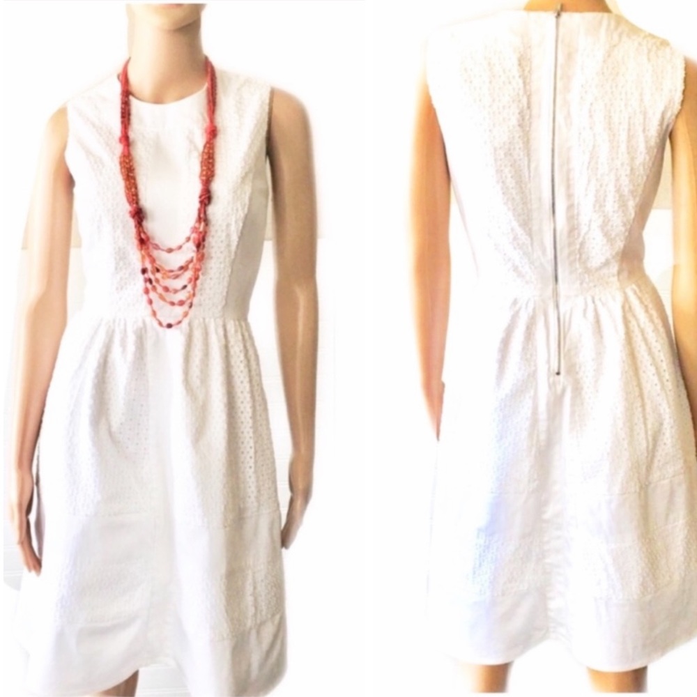 CALVIN KLEIN White Eyelet Dress Size 4P - Picture 1 of 7